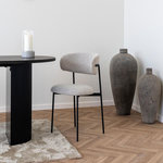 LISA DESIGN Erica - lot de 2 chaises en tissu bouclette - pieds en acier. Coloris disponibles : Gris, Beige