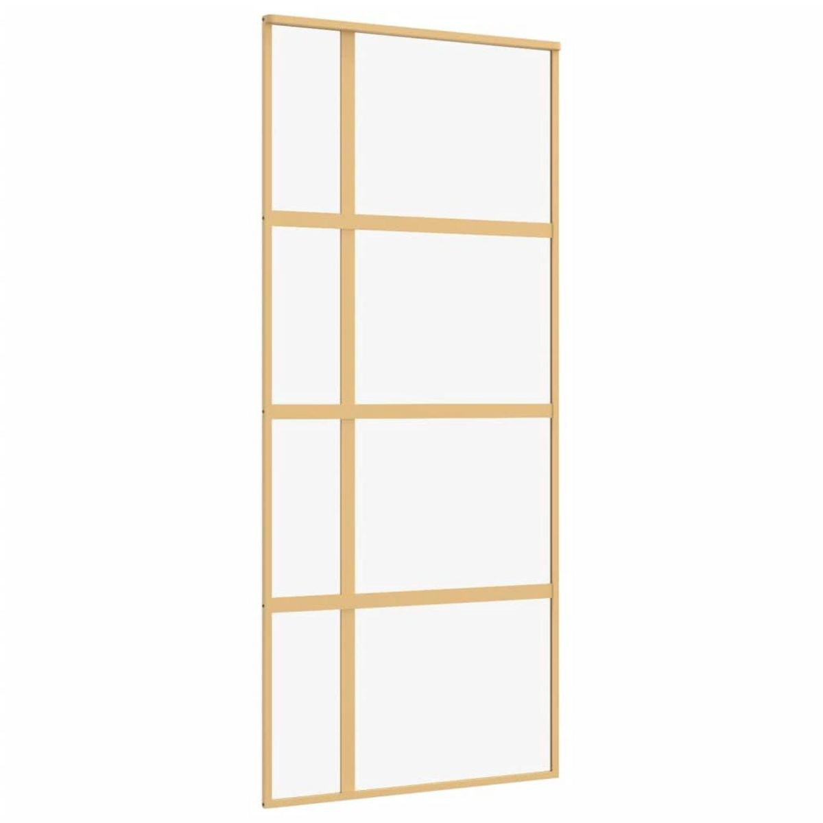 VIDAXL Porte coulissante dore 90x205 cm verre ESG clair et aluminium
