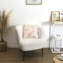Voir la diapositive 4 : Paris Prix Coussin Déco Imprimé  Crush  40x40cm Beige & Blanc
