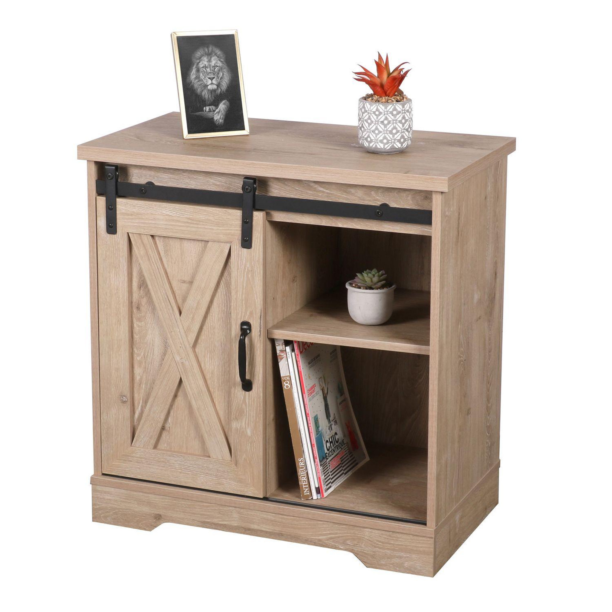Voir la diapositive 2 : DIVERS Commode new york 1 porte coulissante - marron