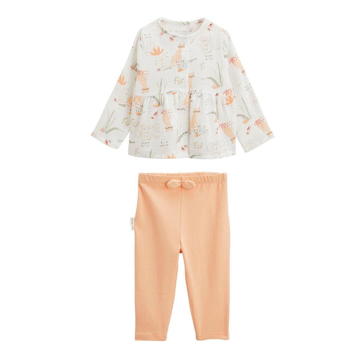 Petit Béguin Ensemble bébé blouse en gaze de coton et legging Sierra
