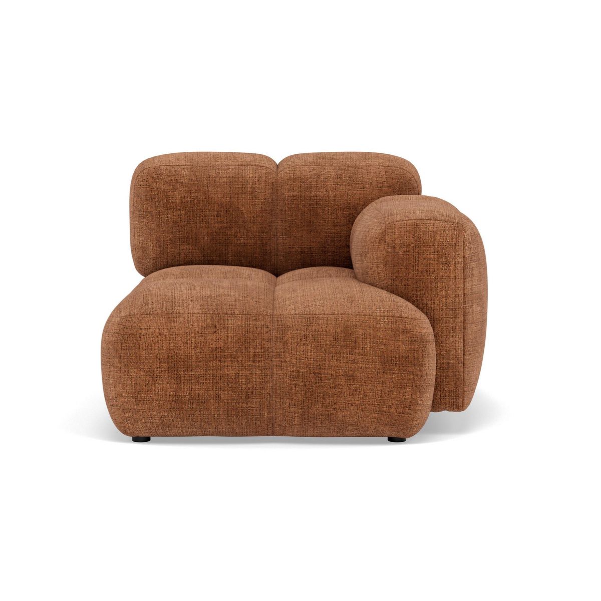 LISA DESIGN Grace - module d'assise droit en velours texturé