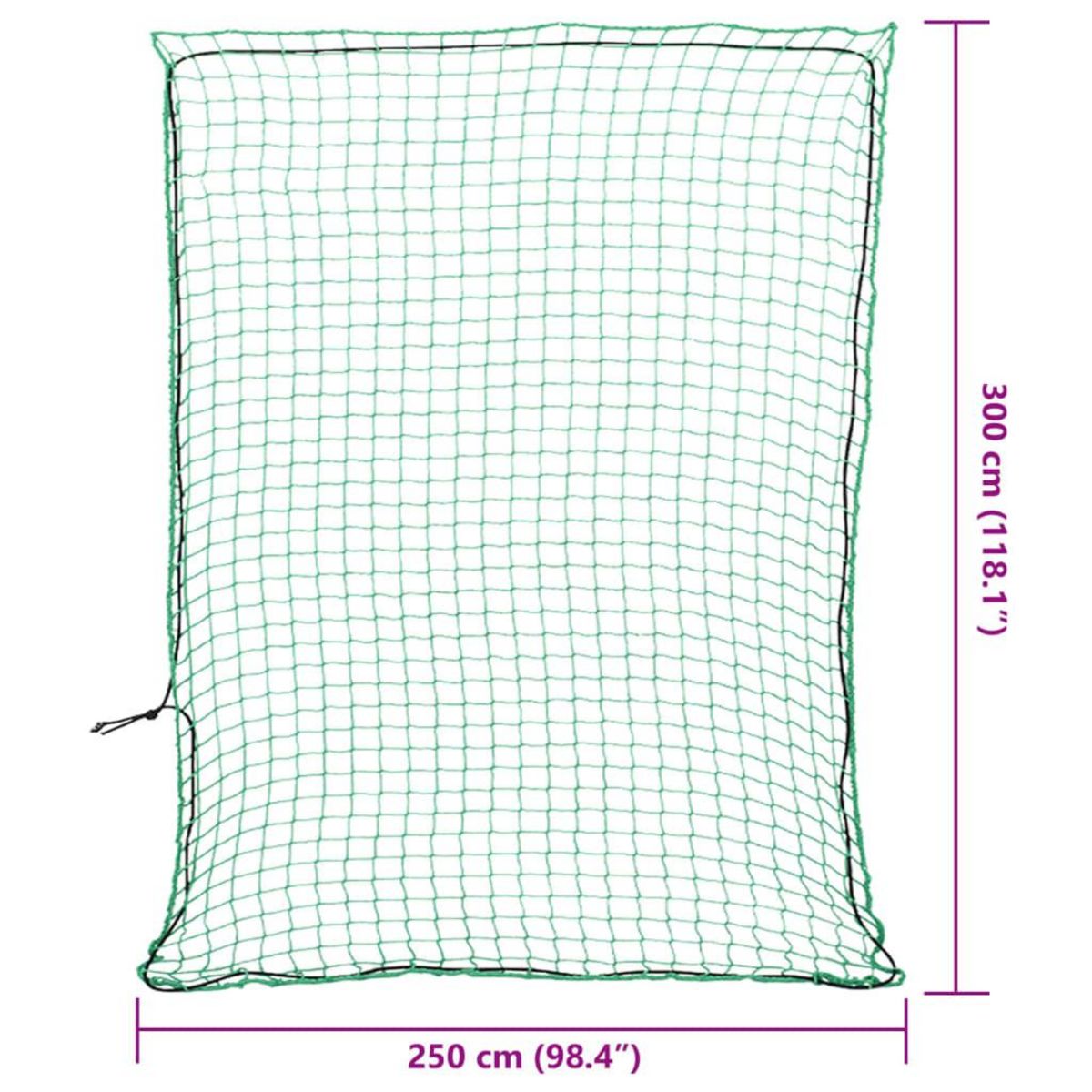 VIDAXL Filet pour remorque avec corde elastique vert 3x2,5 m PP