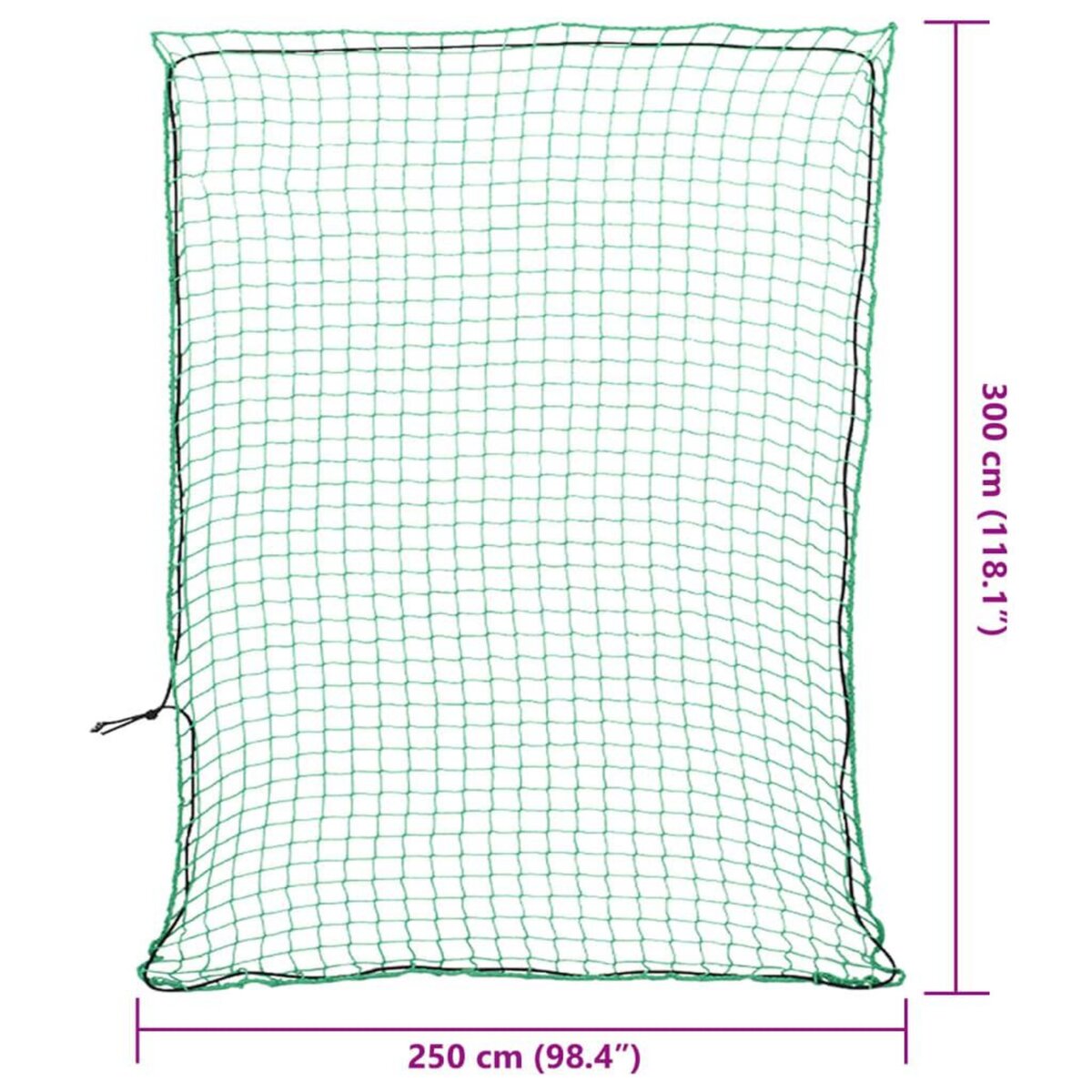 VIDAXL Filet pour remorque avec corde elastique vert 3x2,5 m PP