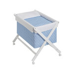 INTERBABY Berceau en Croix Étoile Bleu - Lit Bébé Sécurisé et Confortable