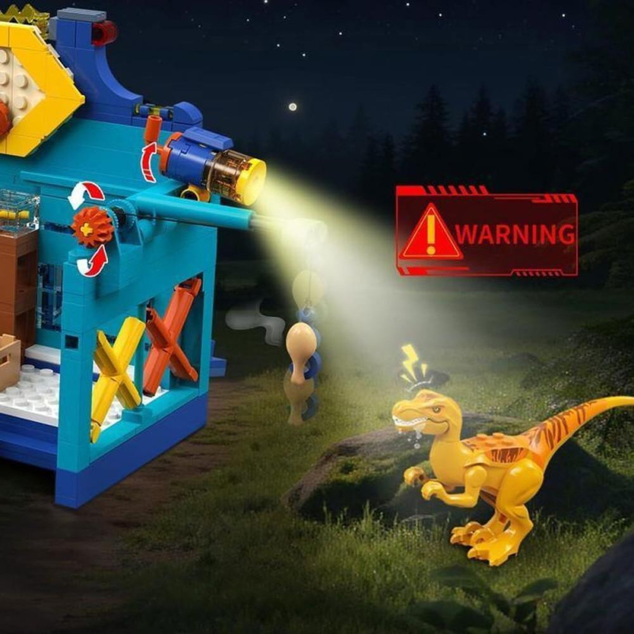 Voir la diapositive 5 : Jeu de construction 2 en 1 Dinosaure avec LED, centre de recherche, 837 pièces et 2 dinos articulés