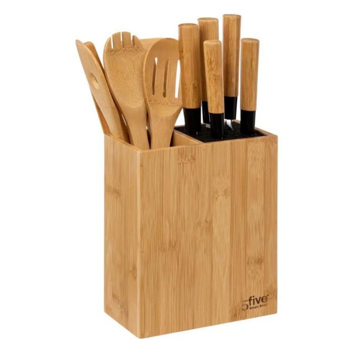 FIVE Bloc Couteaux & Ustensiles  Blackbamboo  35cm Naturel