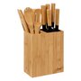 Voir la diapositive 1 : FIVE Bloc Couteaux & Ustensiles  Blackbamboo  35cm Naturel