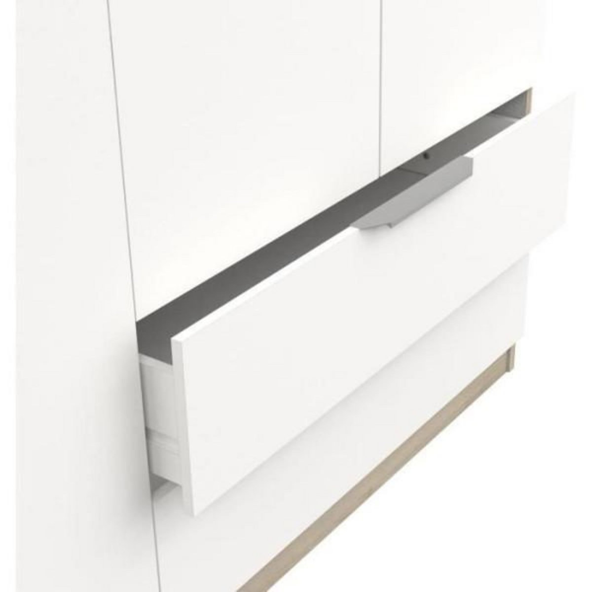 Demeyere Armoire de chambre - DEMEYERE - GHOST - 8 portes - 2 tiroirs - Blanc et chene kronberg