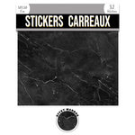 SUD TRADING 2 Stickers effet marbre - 30 x 30 cm - noir