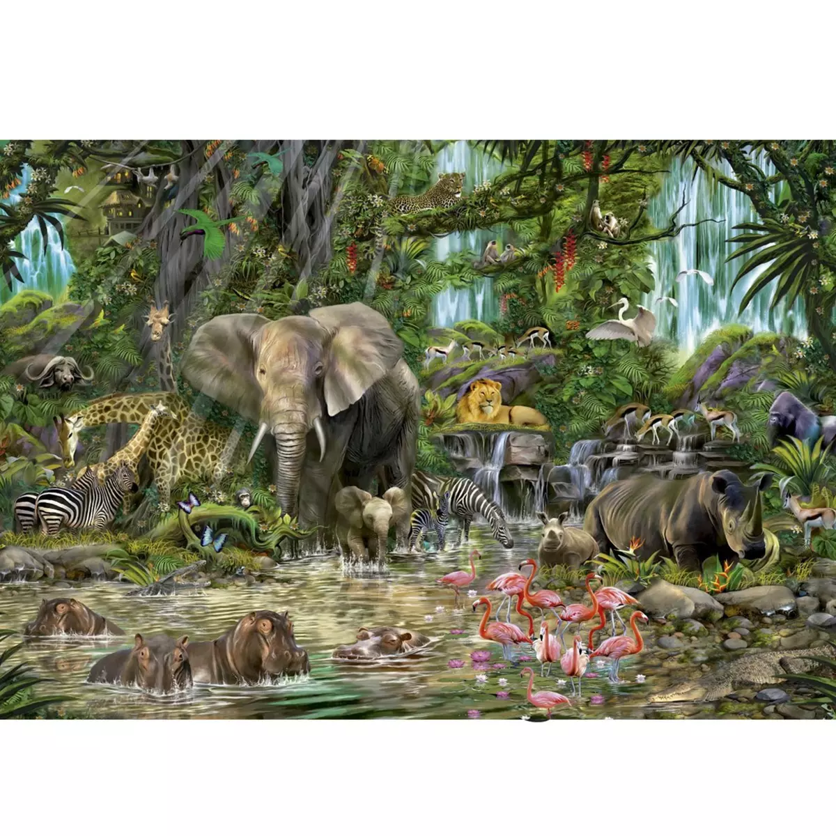 EDUCA Puzzle 2000 pièces : Jungle africaine