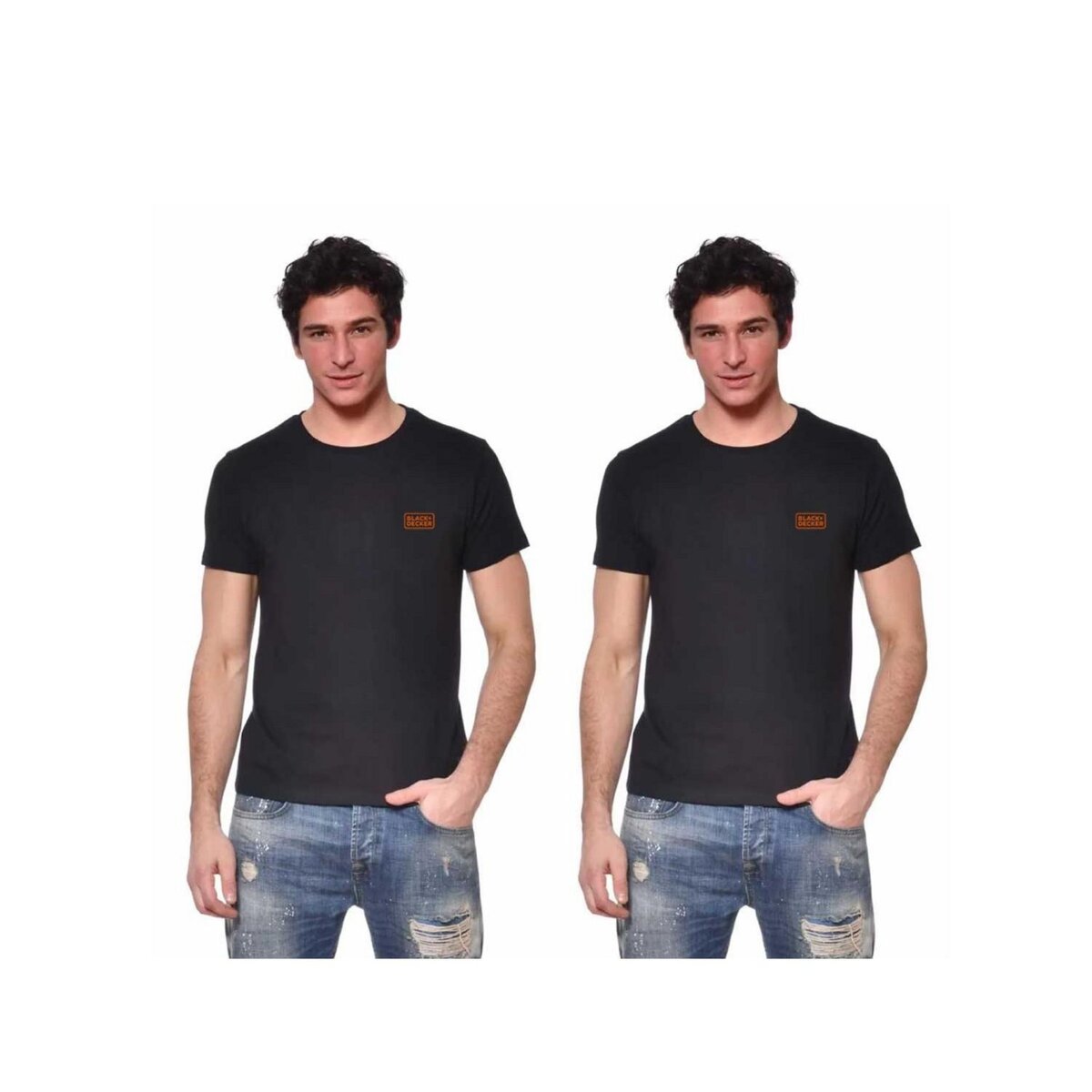 Black et Decker Lot de 2 t-shirts homme manches courtes en coton 140gr/m²