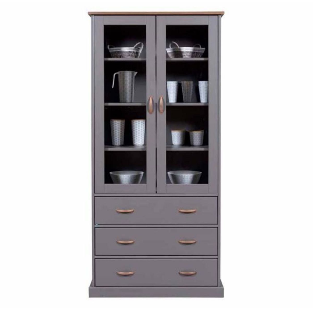 Paris Prix Vaisselier 2 Portes & 3 Tiroirs  Zernan  190cm Gris