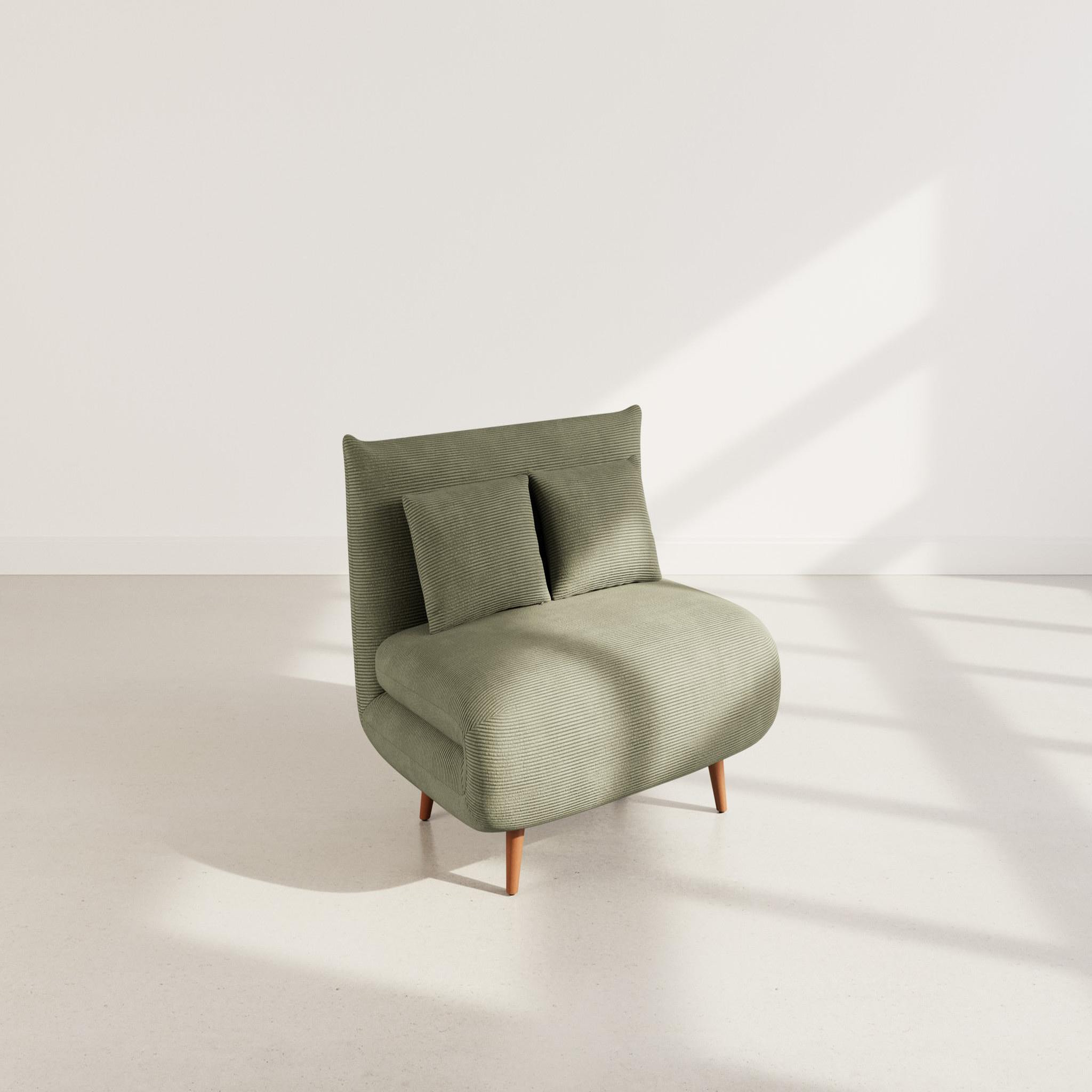 Voir la diapositive 6 : BEST MOBILIER Lumi - banquette convertible clic-clac 1 place en velours côtelé