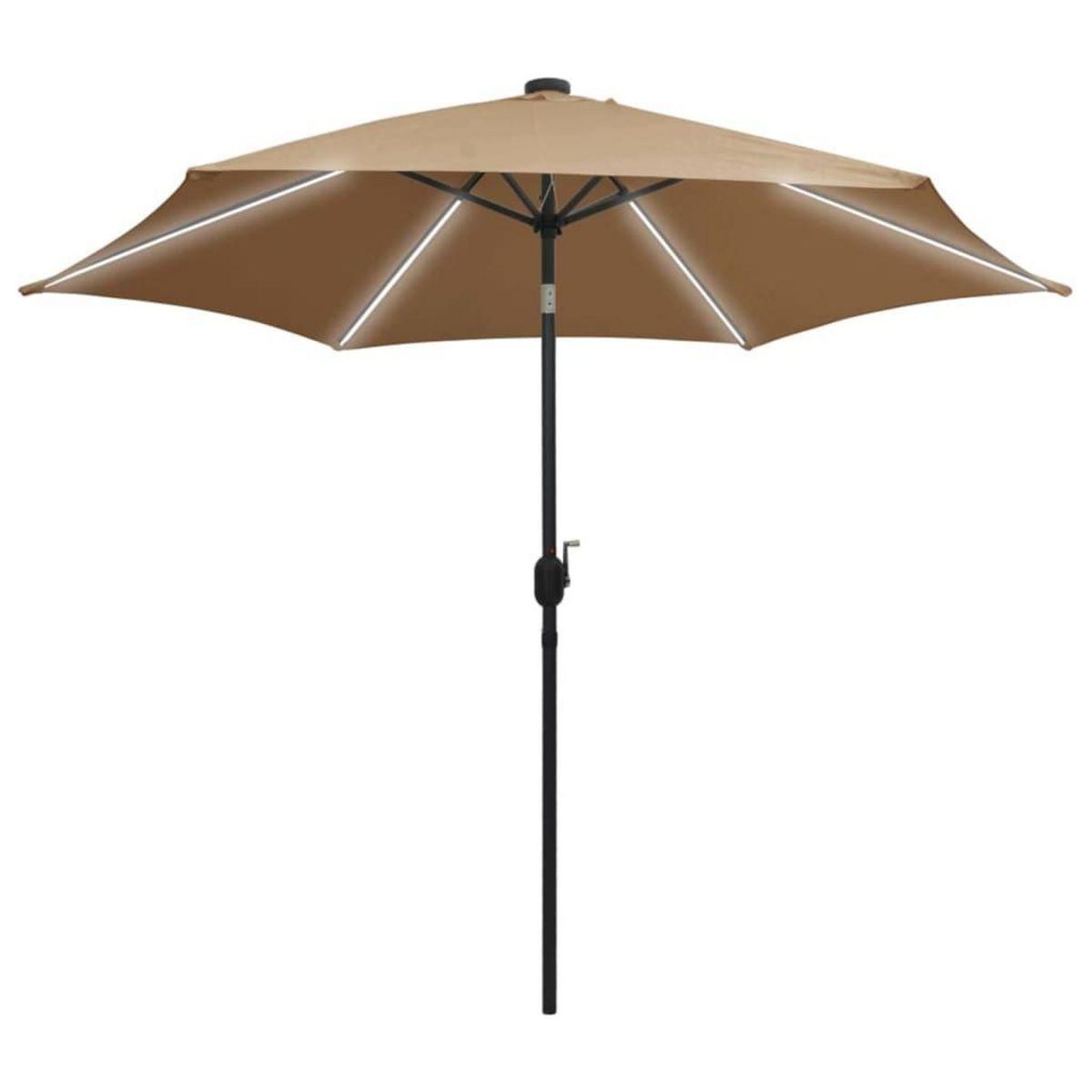 VIDAXL Parasol de jardin avec lumieres LED et mat en aluminium taupe