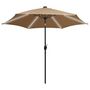 Voir la diapositive 2 : VIDAXL Parasol de jardin avec lumieres LED et mat en aluminium taupe