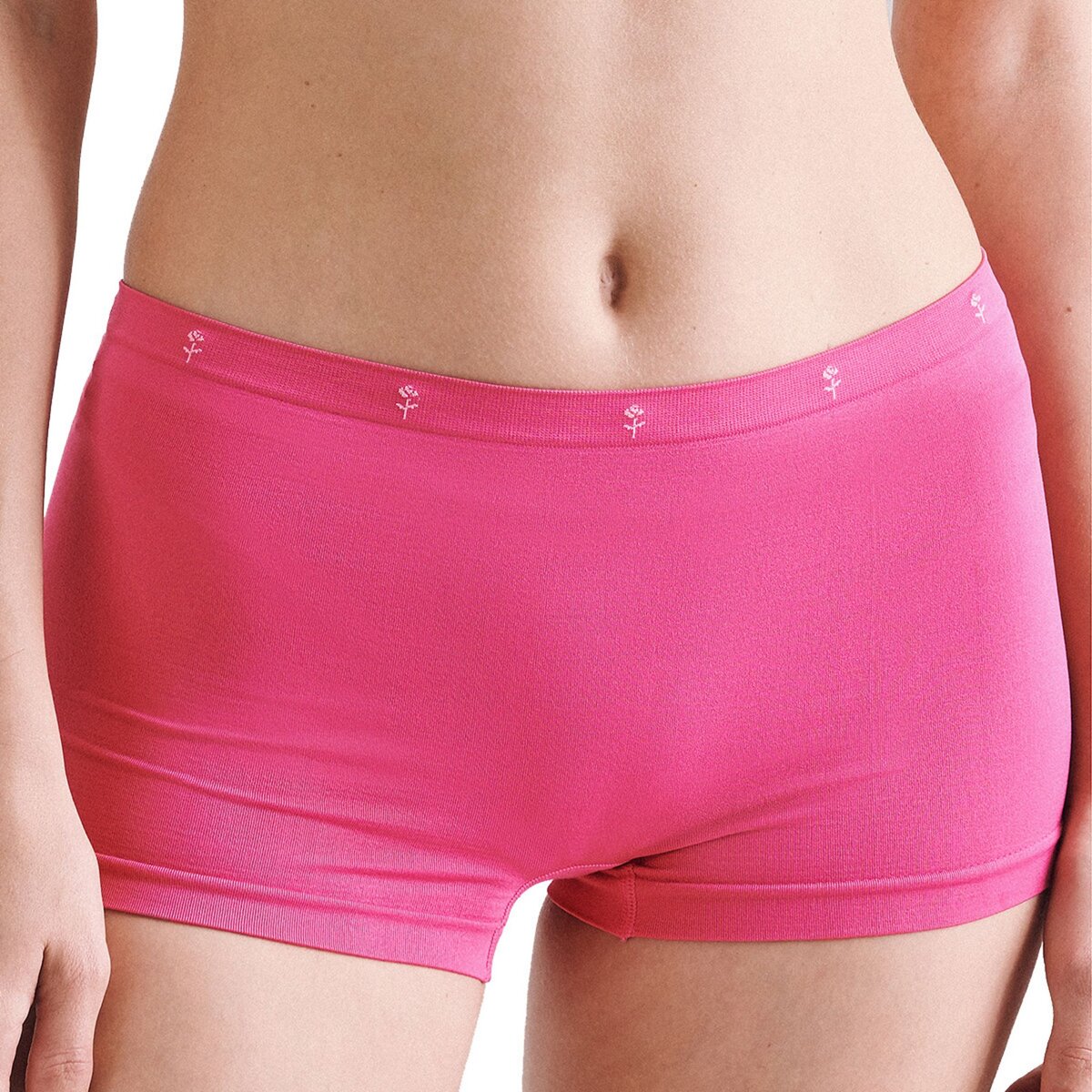 Boxer femme finitions sans coutures Micro flex rose pas cher 