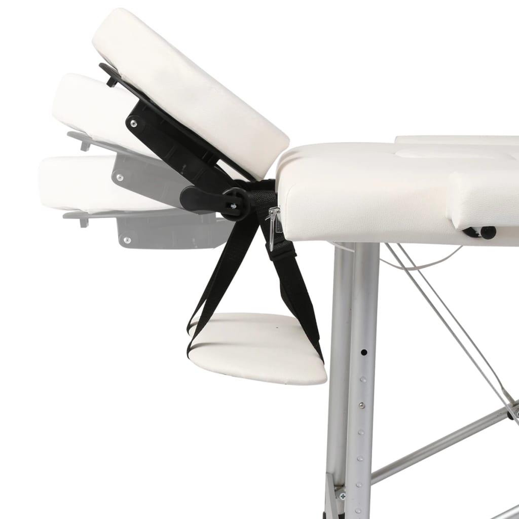 Voir la diapositive 3 : VIDAXL Table pliable de massage Blanc creme 3 zones cadre en aluminium