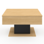 Voir la diapositive 3 : ID MARKET Table basse plateau relevable EDEN carrée bois et noir