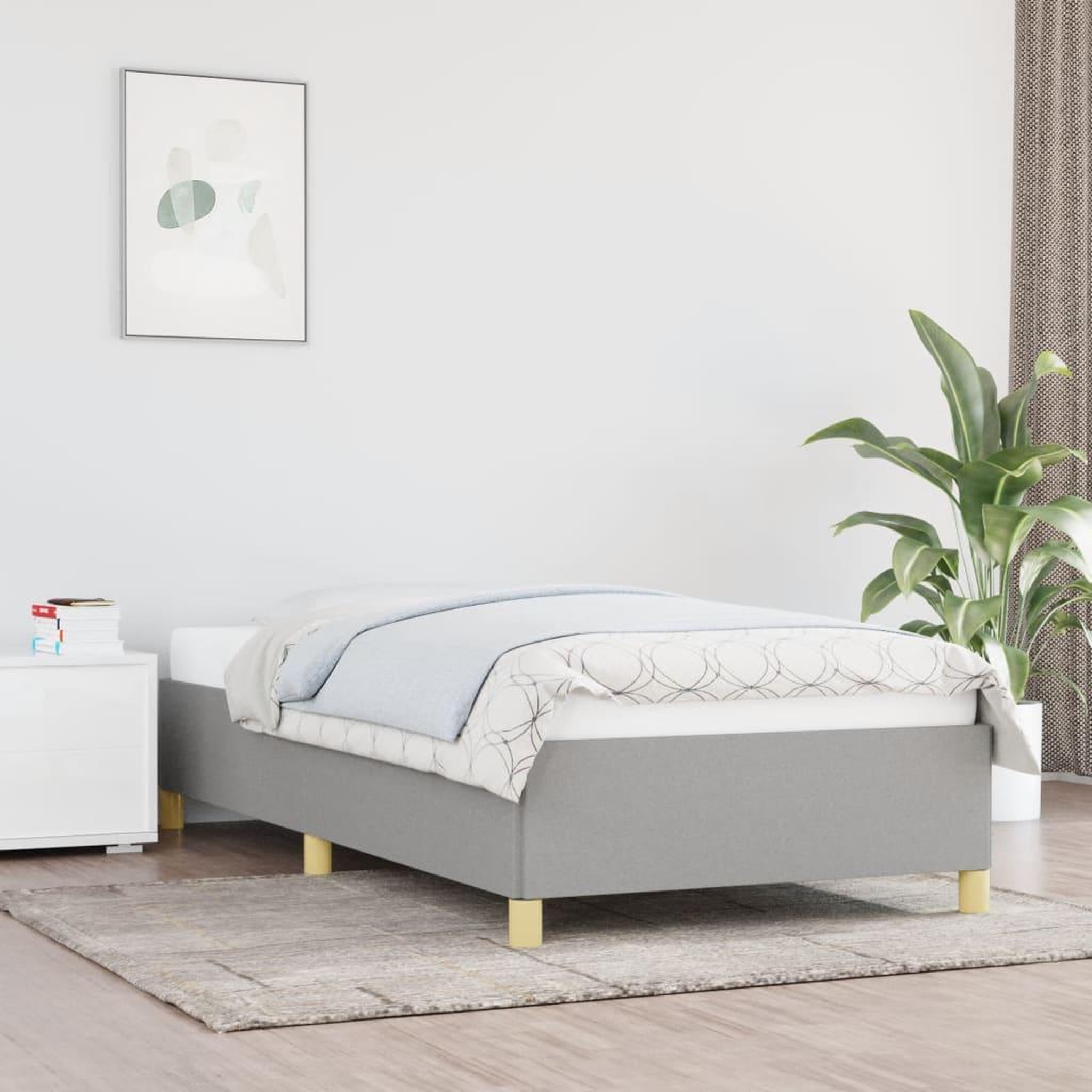Voir la diapositive 1 : VIDAXL Cadre de lit sans matelas gris clair 80x200 cm tissu