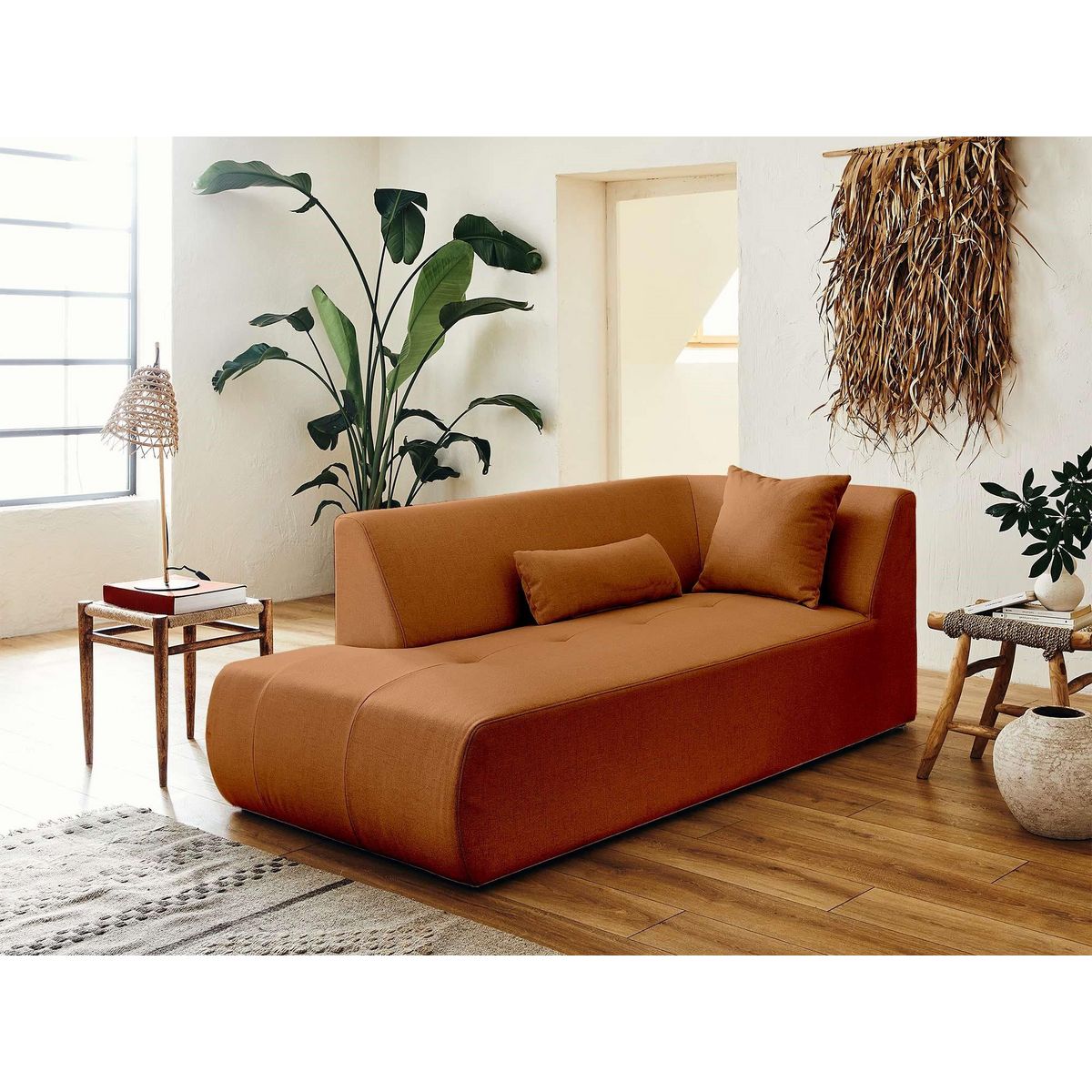 LISA DESIGN Onyx - canapé modulable d'angle gauche 5 places - en tissu