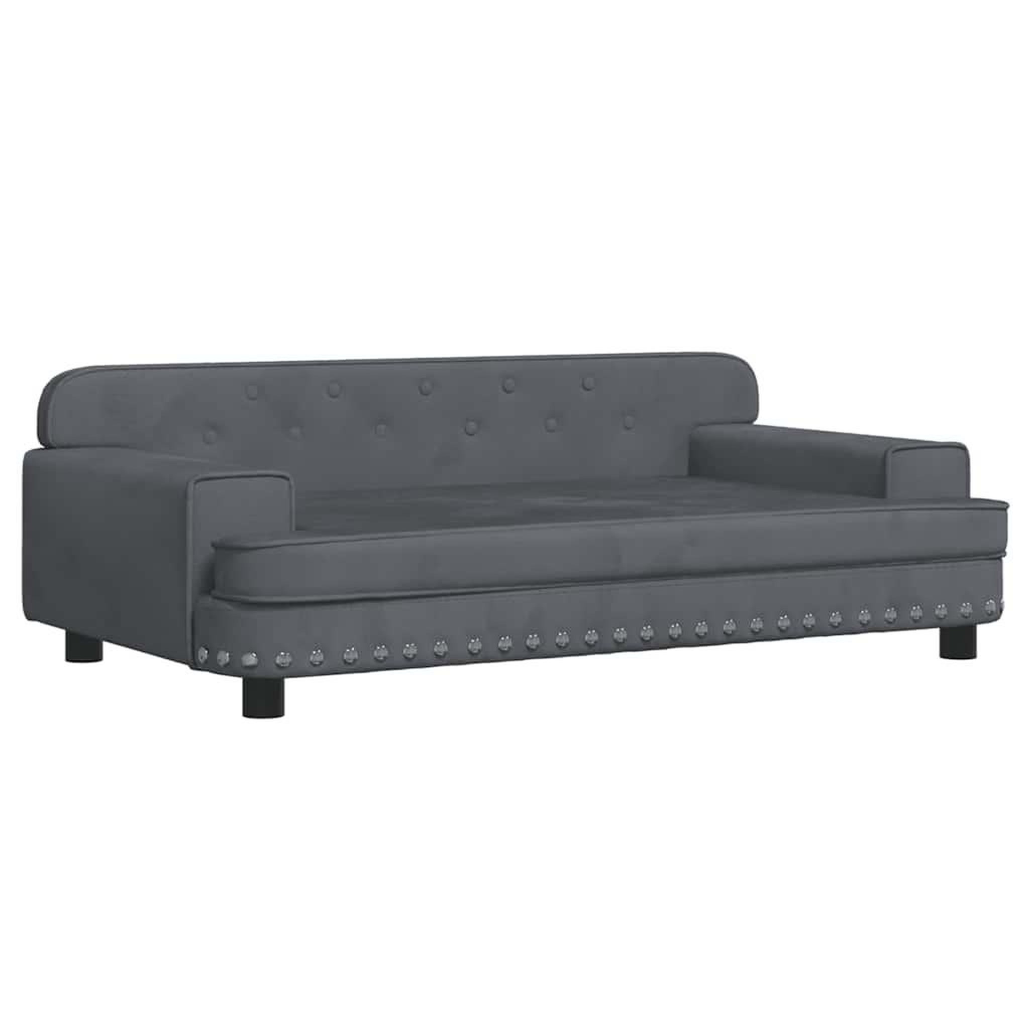VIDAXL Lit pour chien gris fonce 90x53x30 cm velours