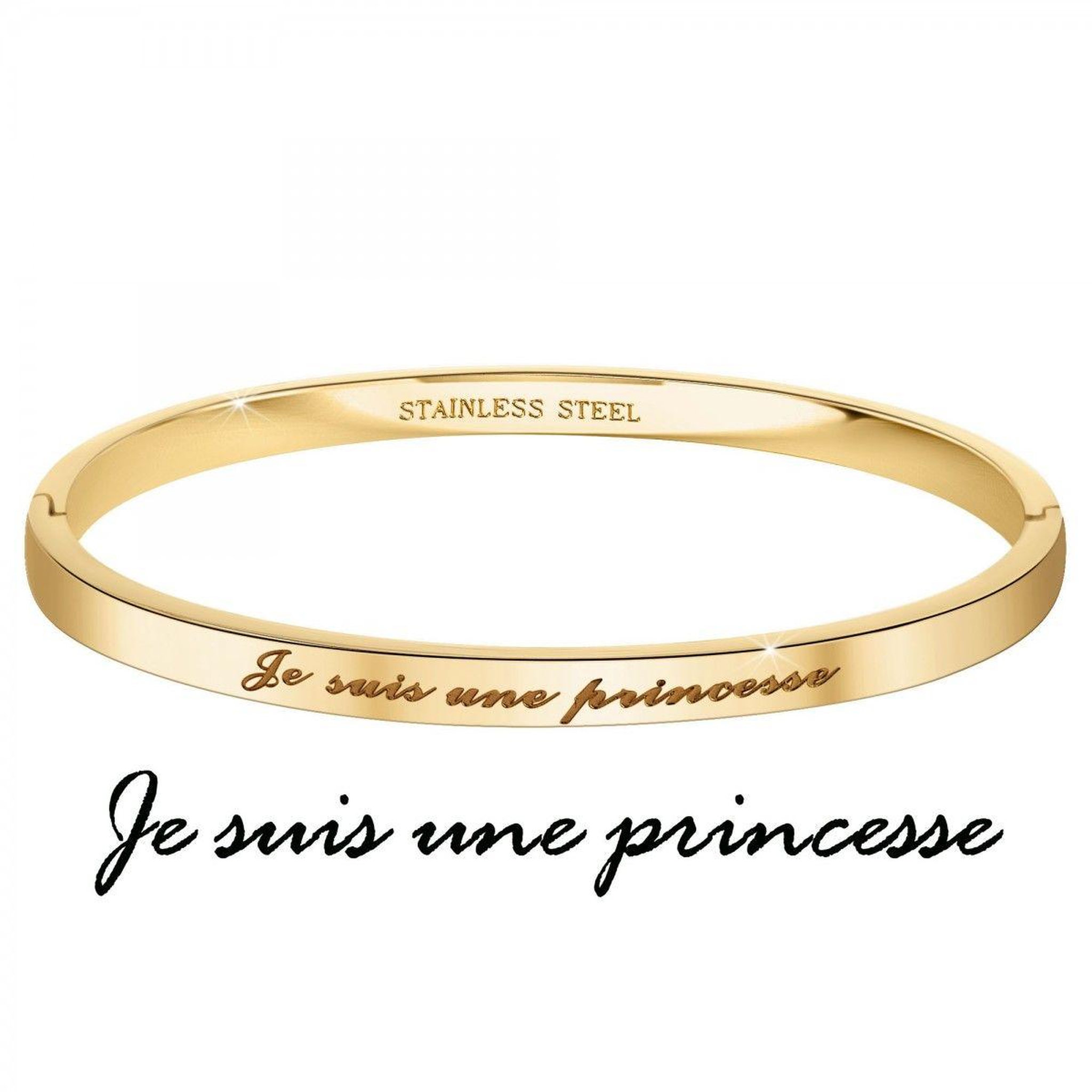 Voir la diapositive 3 : SC CRYSTAL Je suis une princesse - Bracelet SC Crystal en Acier Finement doré
