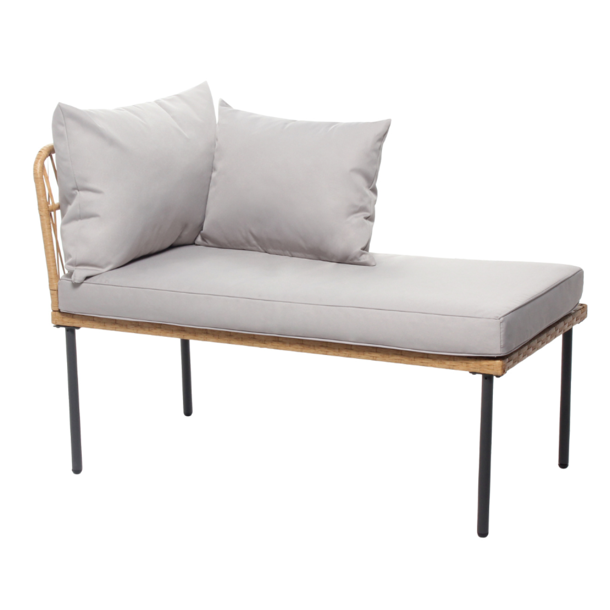 Voir la diapositive 5 : CONCEPT USINE Salon de jardin d'angle 3 places effet rotin lecce