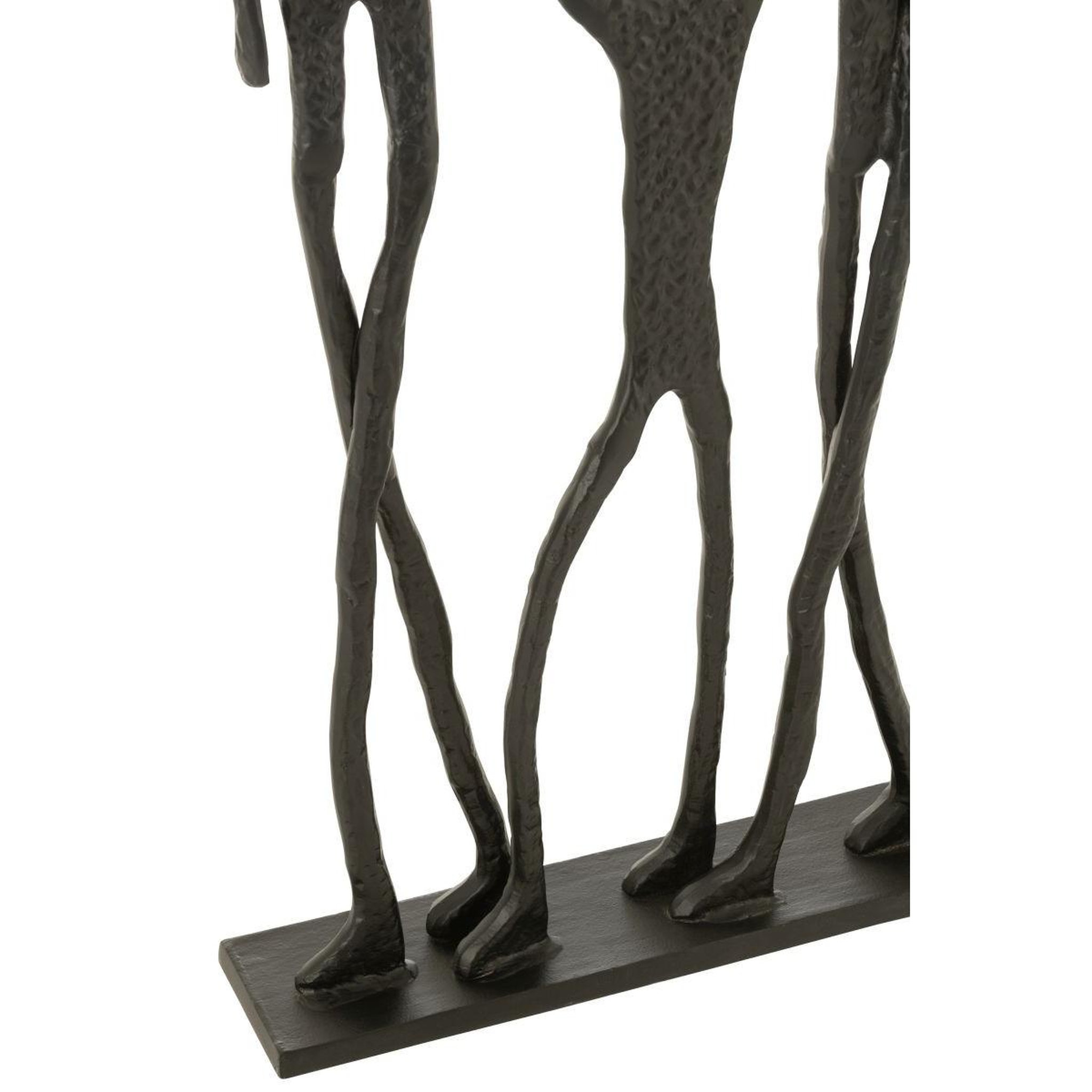 Voir la diapositive 2 : J-LINE Statue famille en métal  ensemble  122cm noir
