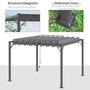Voir la diapositive 6 : OUTSUNNY Pergola lames orientables dim. 2,9L x 2,95l x 2,13H m structure alu. acier époxy polyester gris
