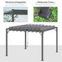 Voir la diapositive 6 : OUTSUNNY Pergola lames orientables dim. 2,9L x 2,95l x 2,13H m structure alu. acier époxy polyester gris