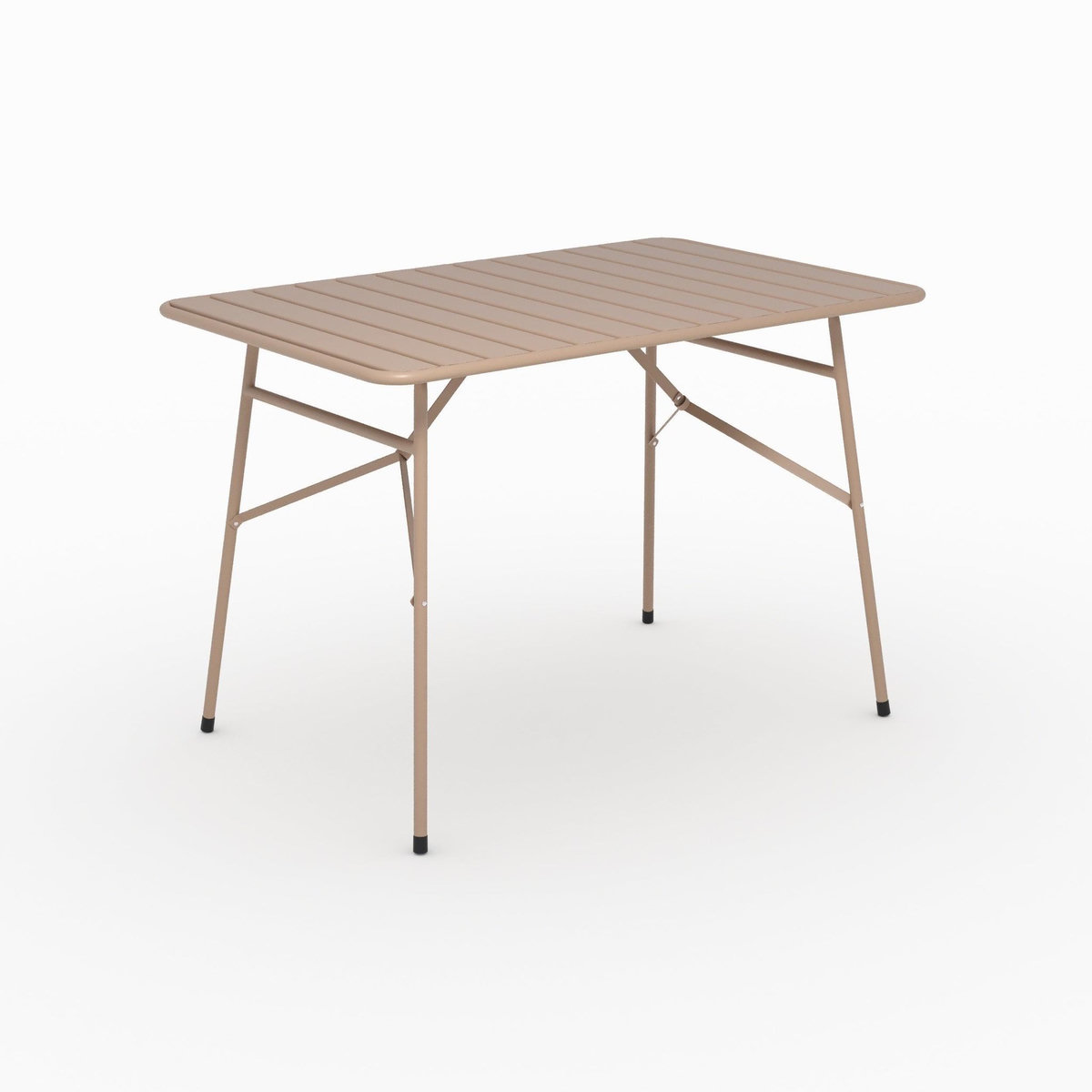 Rendez vous déco Table de jardin en metal taupe 4 personnes-Yumi
