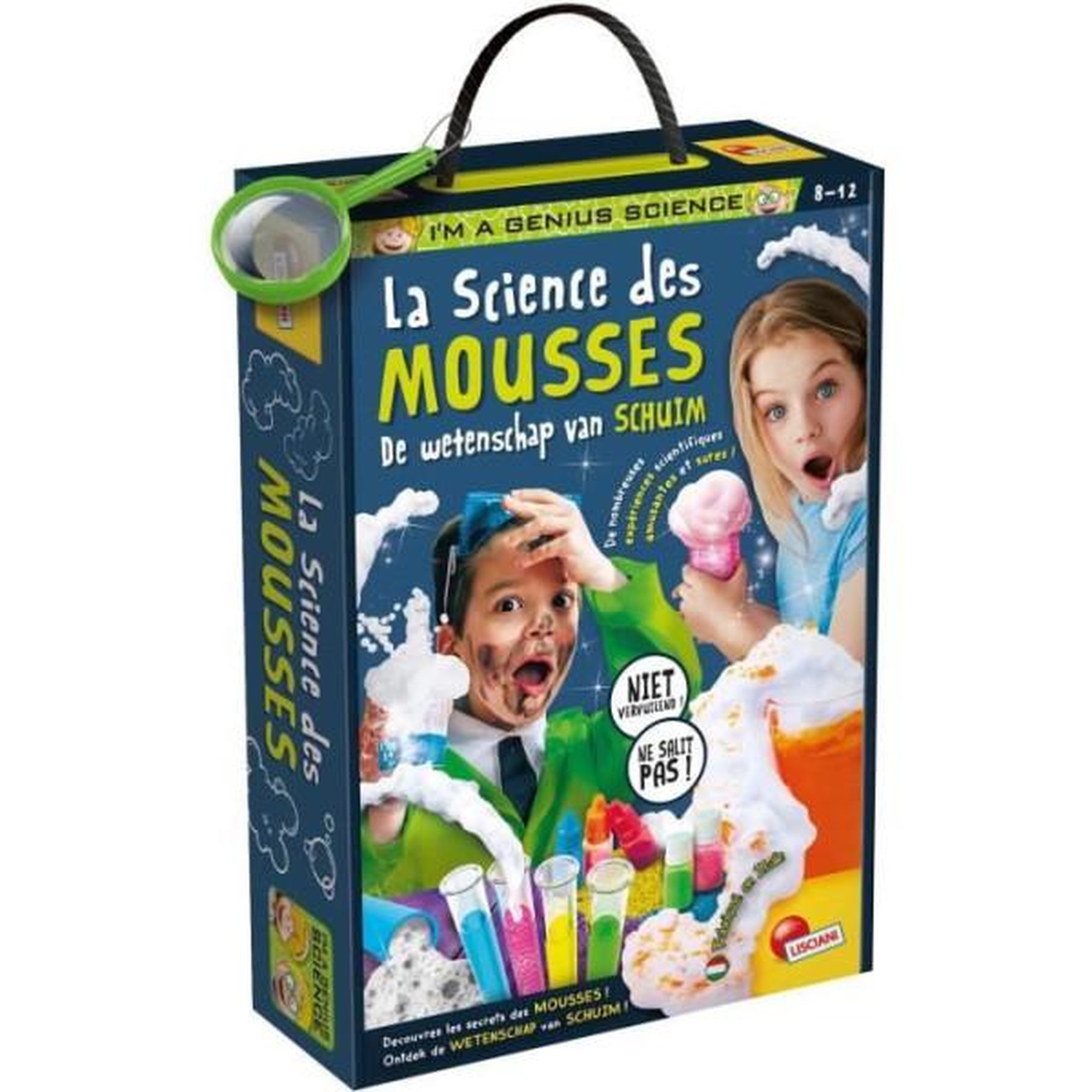 LISCIANI GIOCHI Laboratoire scientifique - LISCIANI - I'm a Genius - Science des mousses - Pistolet a mousse - 15 expériences ludiques