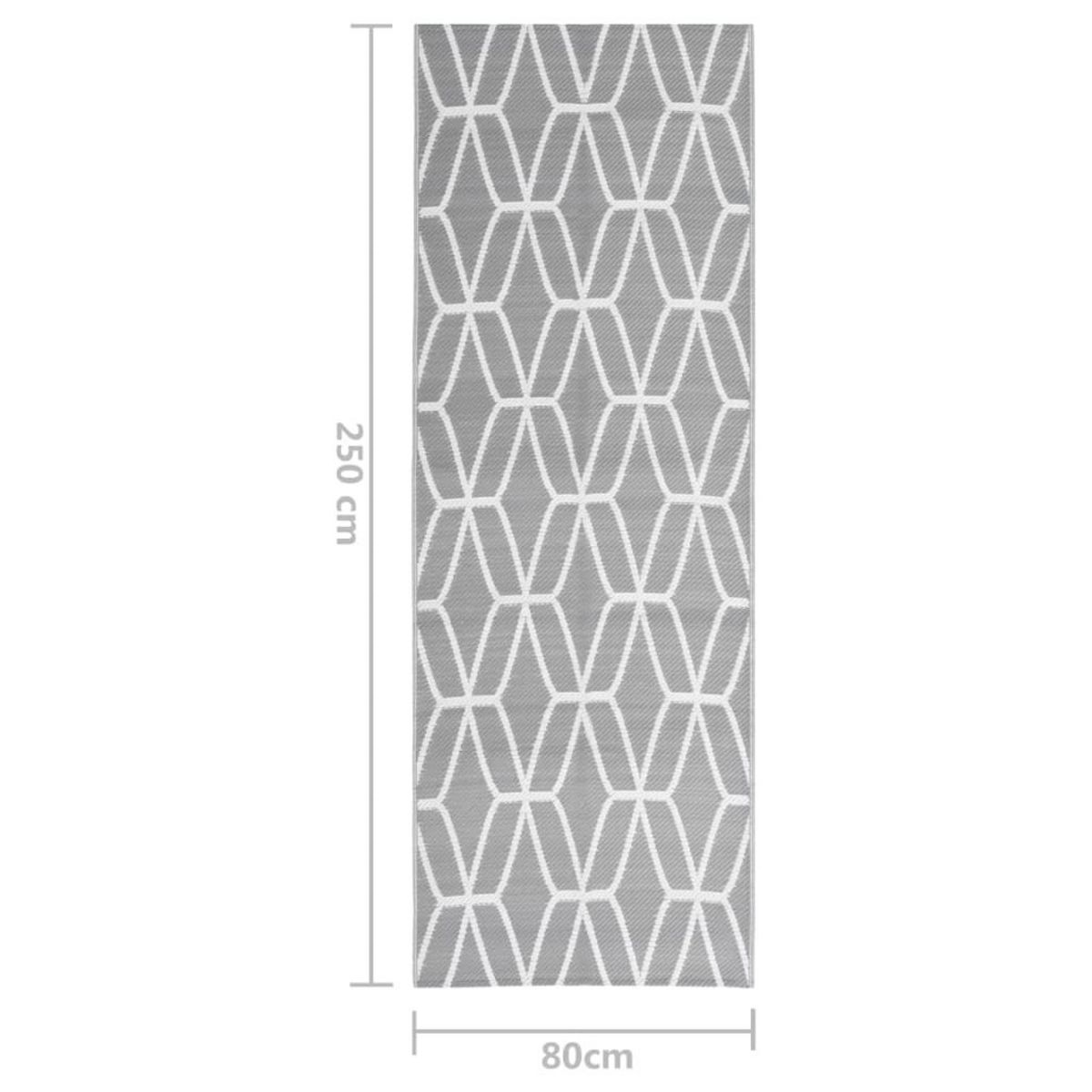 VIDAXL Tapis d'exterieur Gris 80x250 cm PP