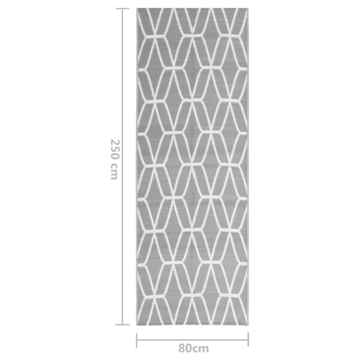 VIDAXL Tapis d'exterieur Gris 80x250 cm PP