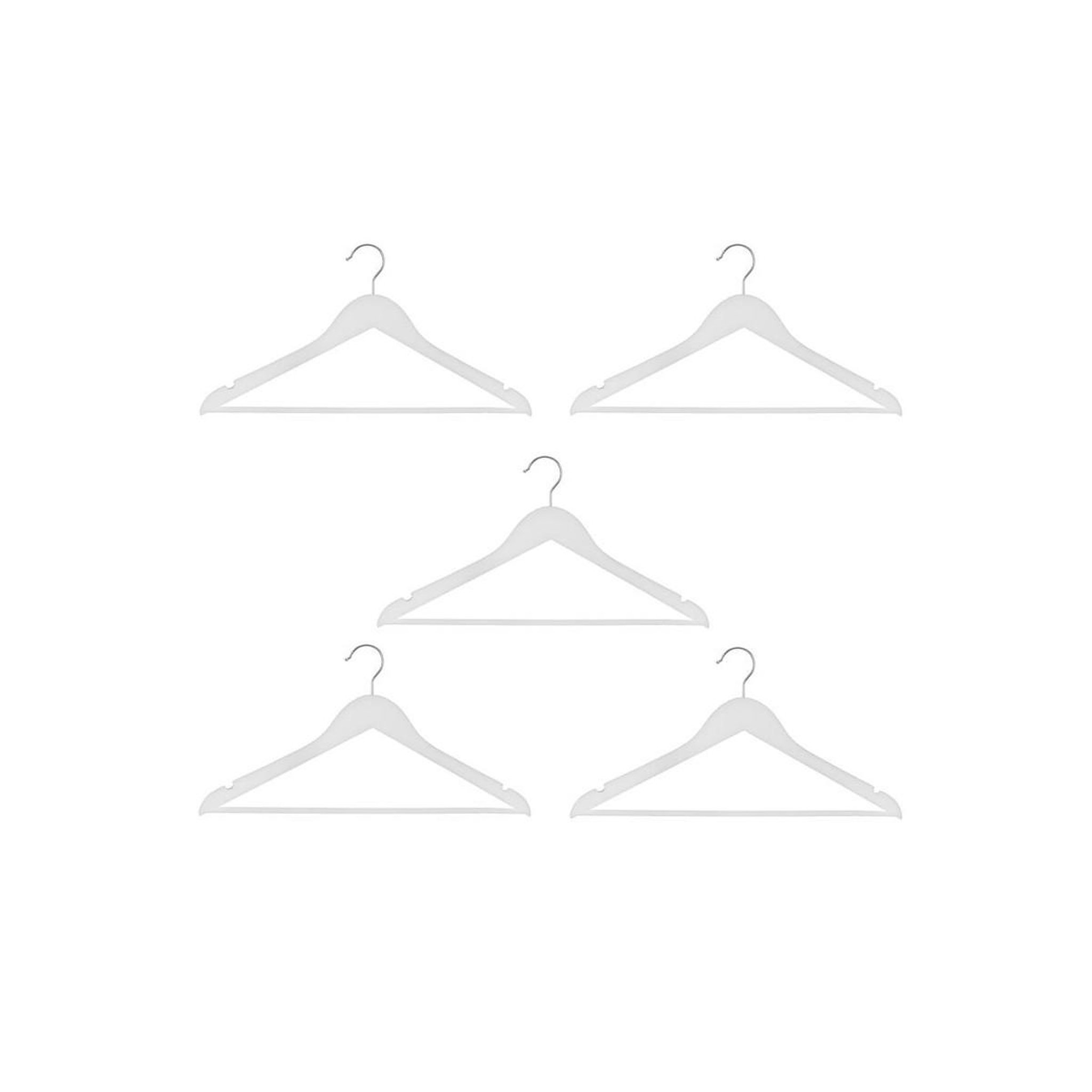 FIVE Lot de 5 cintres en bois 44cm blanc