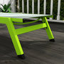 Voir la diapositive 6 : OUTSUNNY Bain de soleil transat inclinable 5 positions - tétière, 2 roulettes - alu. textilène vert