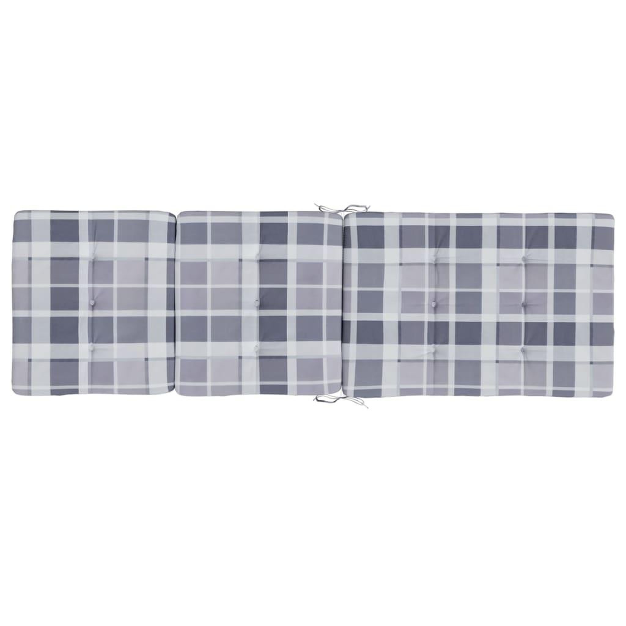 Voir la diapositive 5 : VIDAXL Coussins de chaise longue lot de 2 gris motif a carreaux