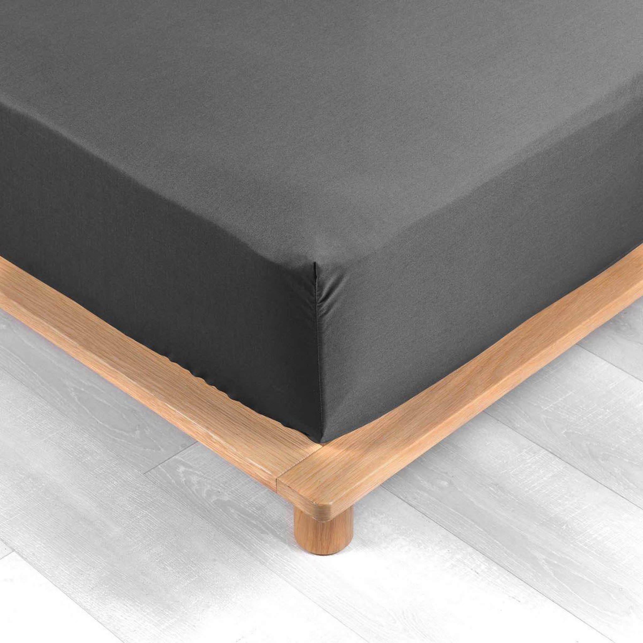 Voir la diapositive 2 : Douceur d'Intérieur Drap housse  percaline  160x200cm gris acier