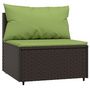 Voir la diapositive 4 : VIDAXL Salon de jardin 3 pcs avec coussins marron resine tressee