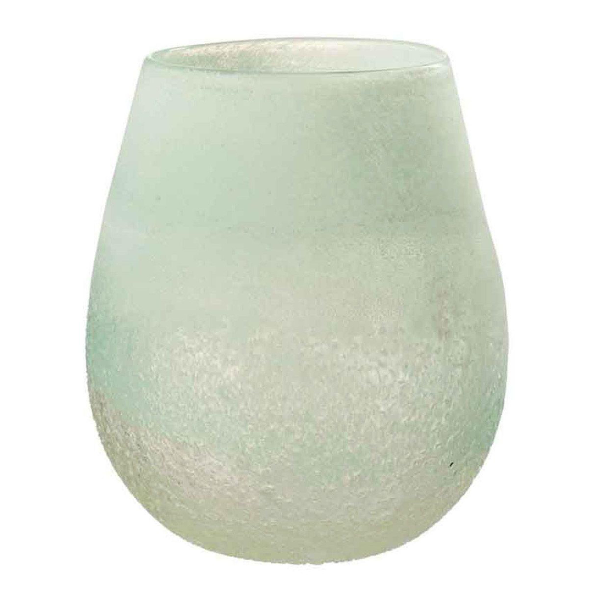J-LINE Photophore en Verre Design  Scavo  22cm Aqua