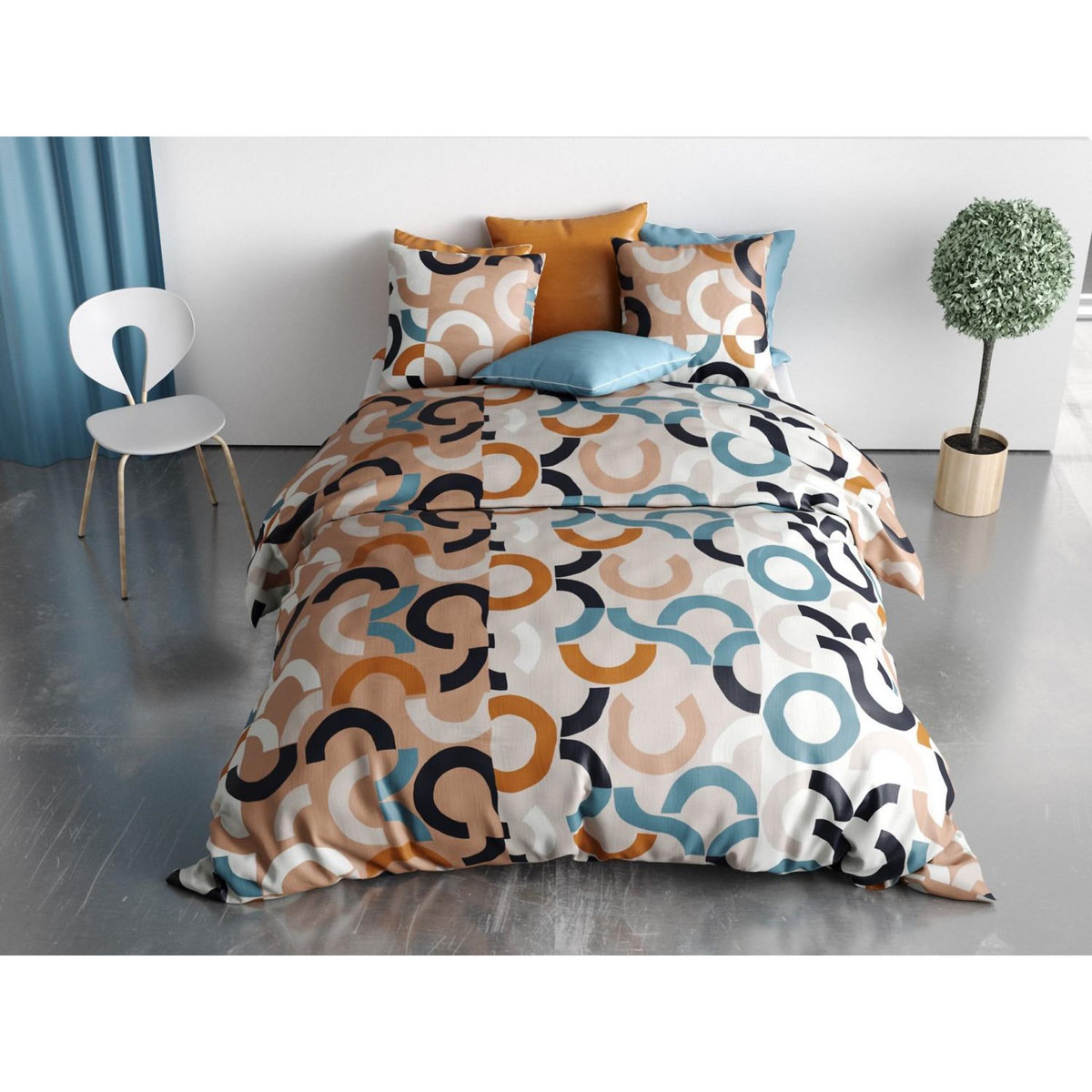 ATELIER DU COTON Parure housse de couette coton 57fils, igor