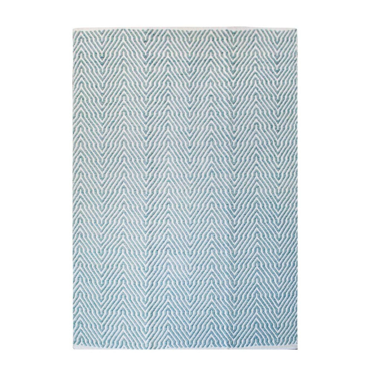 Paris Prix Tapis Rayé Fait Main  Aperitif  Turquoise