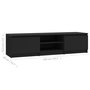 Voir la diapositive 6 : VIDAXL Meuble TV Noir 140x40x35,5 cm Bois d'ingenierie