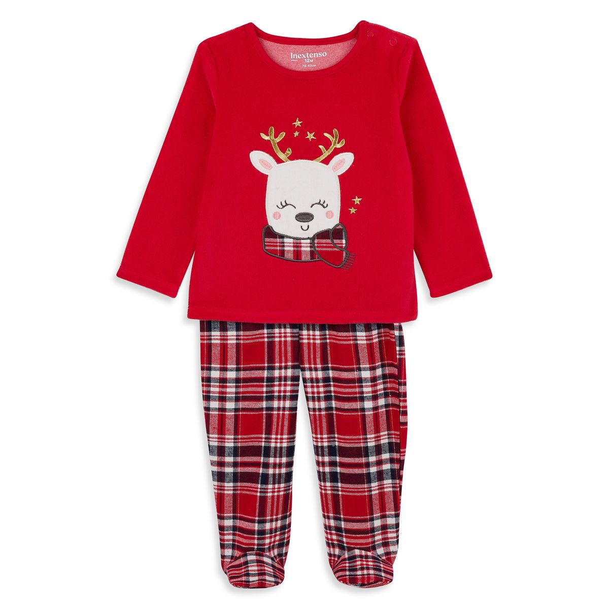 INEXTENSO Pyjama flanelle de Noël biche bébé fille 