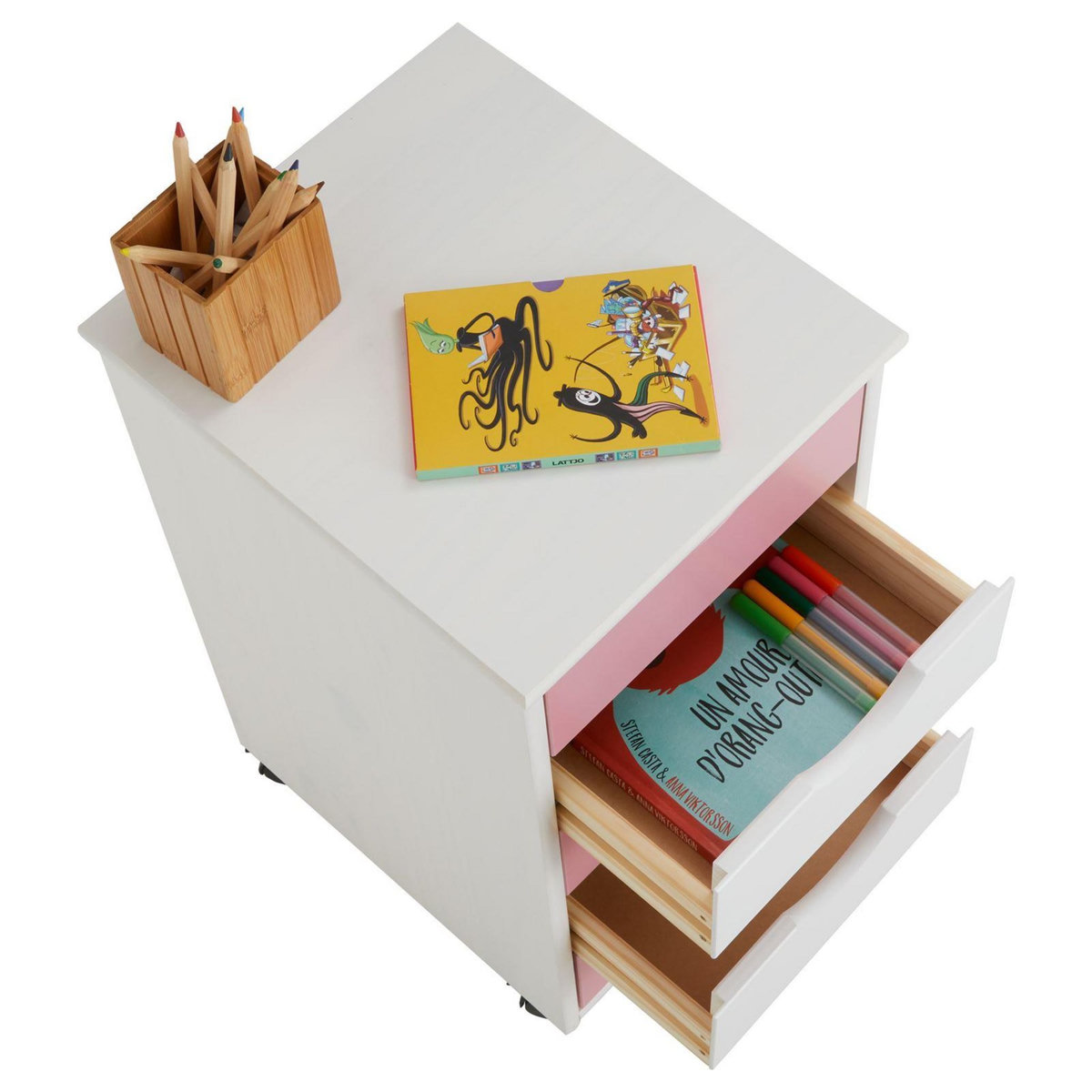 IDIMEX Caisson de bureau sur roulettes LAGOS, avec 5 tiroirs