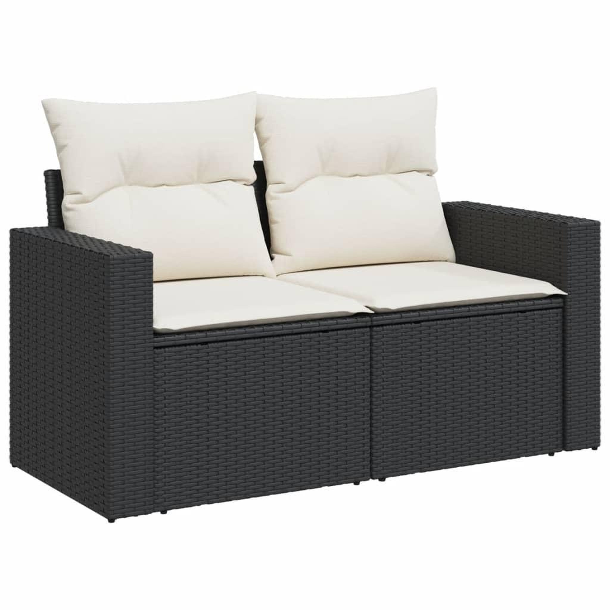 Voir la diapositive 5 : VIDAXL Salon de jardin 7 pcs avec coussins noir resine tressee