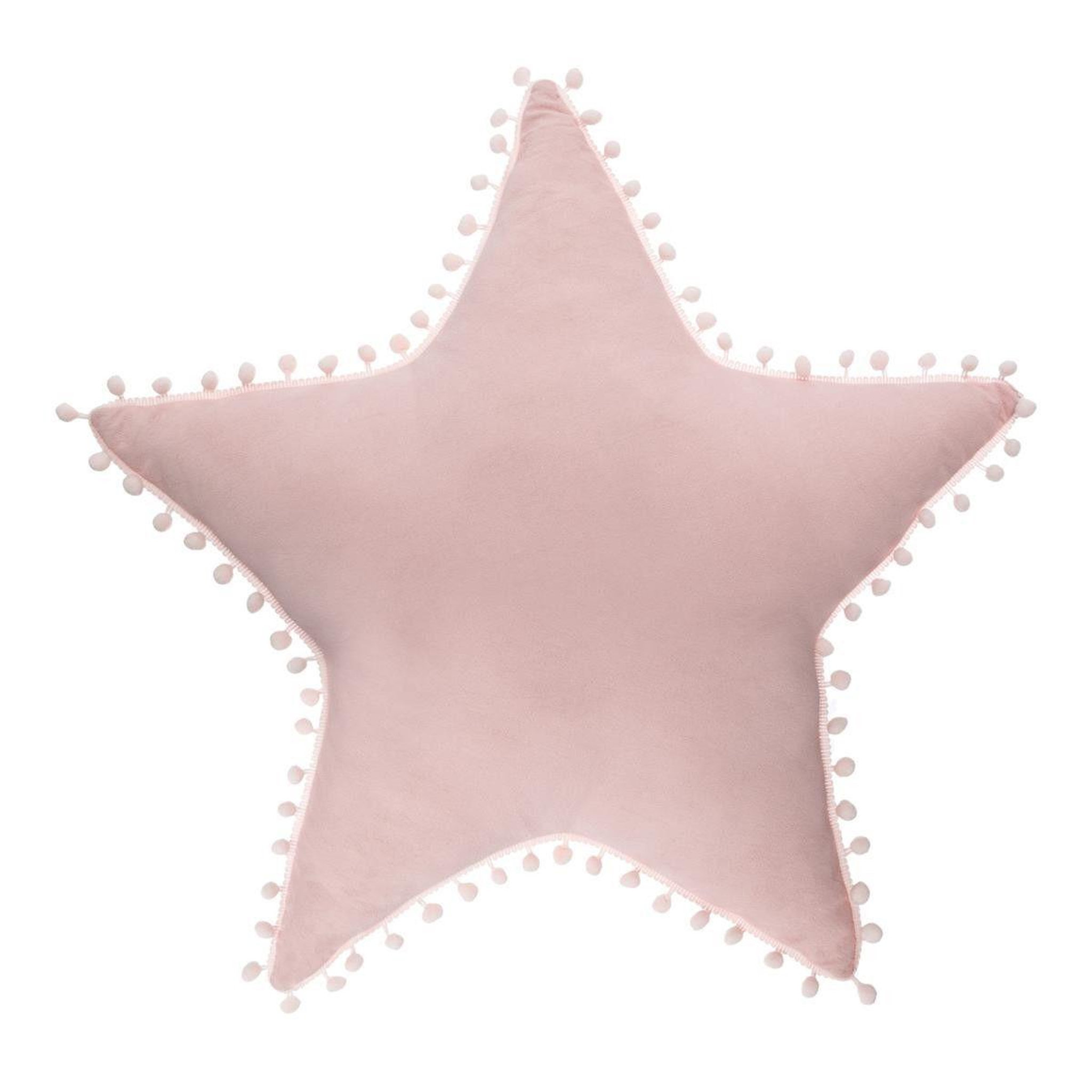 Voir la diapositive 1 : Atmosphera Kids Coussin à pompons enfant  étoile  50x50cm rose