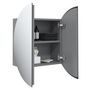 Voir la diapositive 5 : VIDAXL Armoire de salle de bain miroir rond et LED Gris 47x47x17,5 cm