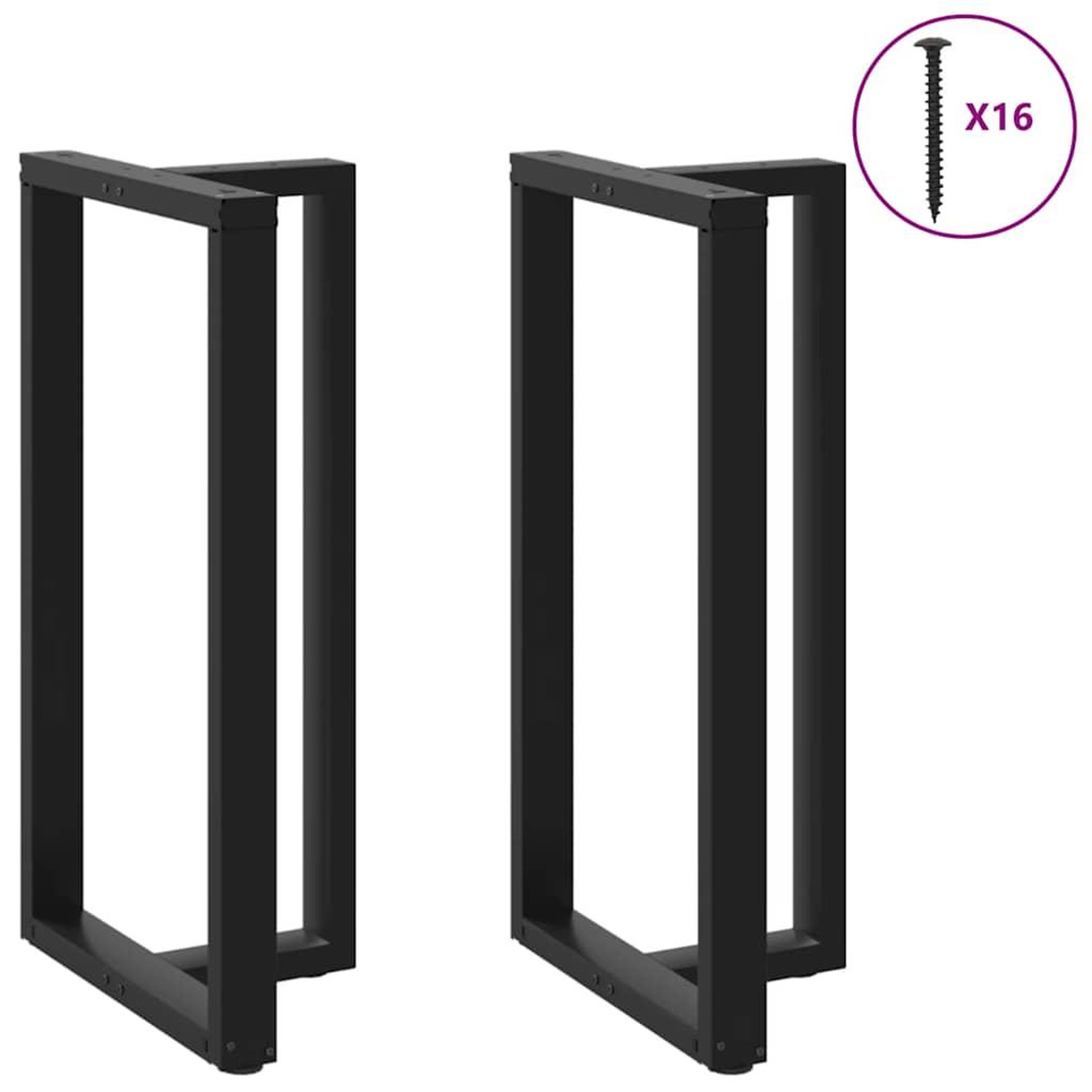 Voir la diapositive 3 : VIDAXL Pieds de table de bar forme de T 2 pcs noir 60x35x(110-111) cm